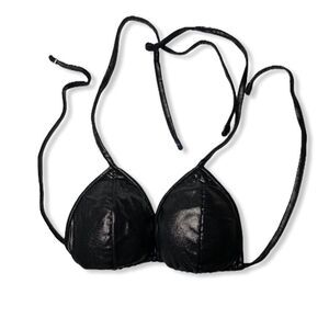 Daniela Corte Bikini Top Shiny Black nwot‎